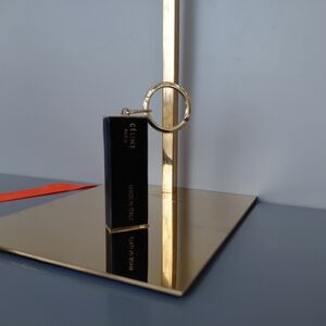 Celine Black and Gold Rectangular Keychain